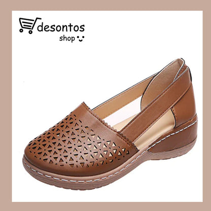 Sandalias vintage con cuña ortopédica para mujer