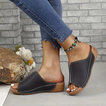 Sandalias de plataforma simples para mujer