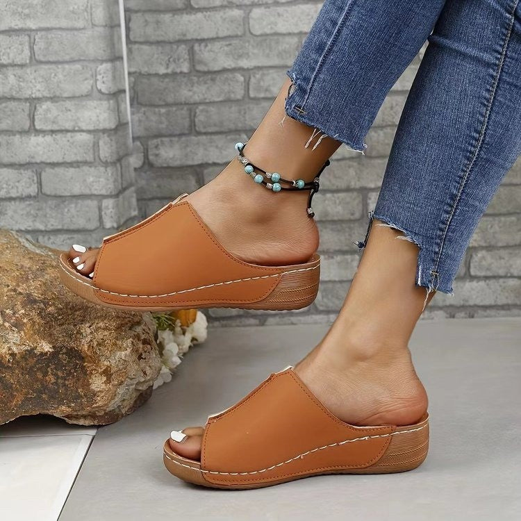 Sandalias de plataforma simples para mujer