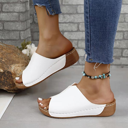 Sandalias de plataforma simples para mujer