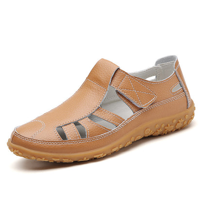 Sandalias planas retro elegantes para mujer