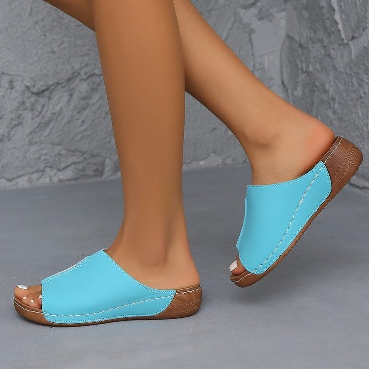 Sandalias de plataforma simples para mujer