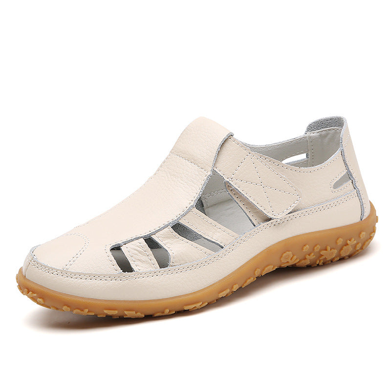 Sandalias planas retro elegantes para mujer